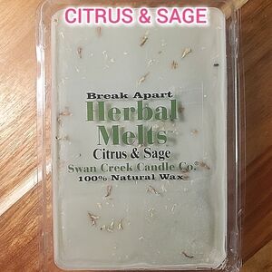 CITRUS & SAGE by SWAN CREEK CANDLE CO. Herbal Melts 100% Natural Wax 5.25 oz NWT